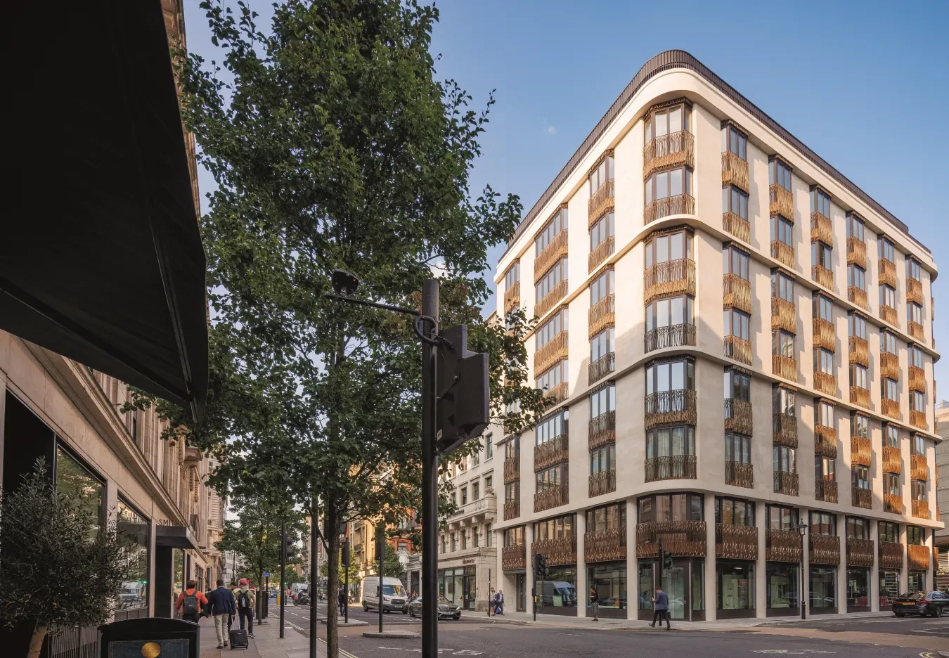 w1 place luxury apartments london street view at daytime